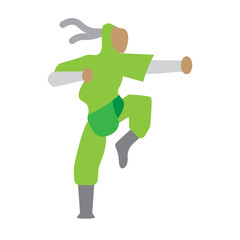 Ninja Pose Vector Flat Icon Design