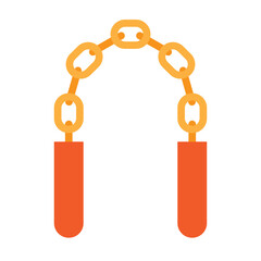 Nunchaku Vector Flat Icon Design