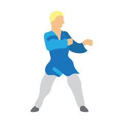 Martial Stance Vector Flat Icon Design