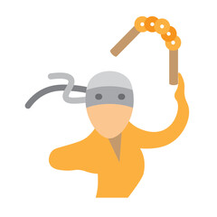 Ninja Training Vector Flat Icon Design