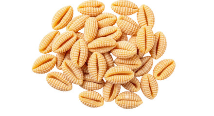 Isolated Sardinian Gnocchi, a traditional Italian pasta, ready for cooking and healthy meal