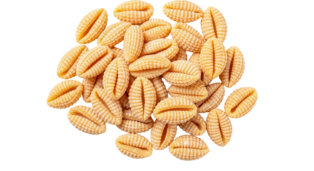 Isolated Sardinian Gnocchi, a traditional Italian pasta, ready for cooking and healthy meal