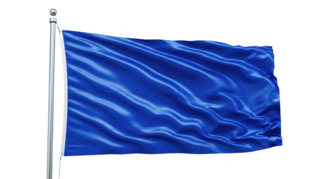 Isolated royal-blue flag rippling in the wind, symbol of national patriotism and identity - Powered by Adobe