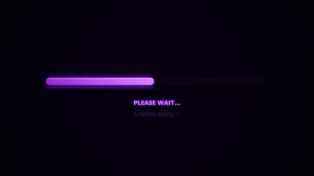 minimalist please wait bright neon purple color video 4k