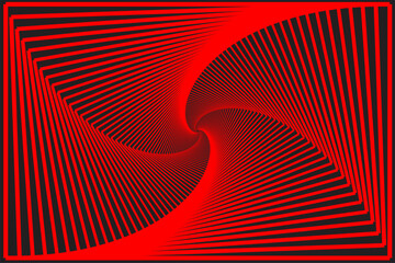 Naklejka premium Red Spiral Optical Illusion Art