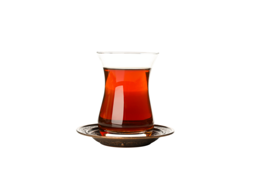 Sipping tea as a beloved drink for Ramadan celebrations, isolated, PNG