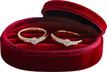 diamond ring in red velvet box