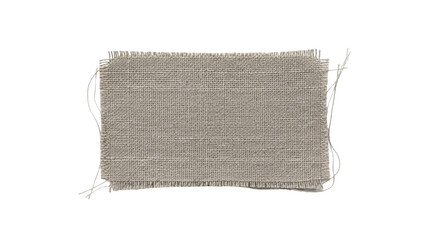 Isolated frayed canvas swatch, textile sample, fabric piece, hessian cloth, craft material