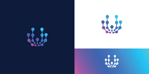 Technology connection logo design template