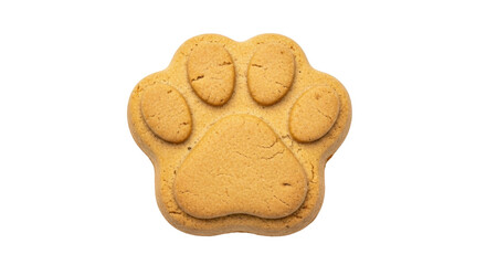 Isolated paw print shaped cookie, perfect for animal lovers, a tasty and sweet treat