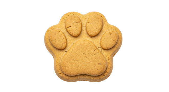 Isolated paw print shaped cookie, perfect for animal lovers, a tasty and sweet treat
