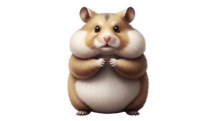 Cute chubby hamster with cheeks full isolated PNG with Transparent Background