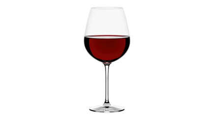 Naklejka premium Isolated wineglass with red wine, elegant beverage, traditional drink for celebrating, fine