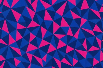 Fototapeta premium Blue and Pink Vibrant Triangle Geometric Abstract Texture with Modern Low Poly Pattern Design