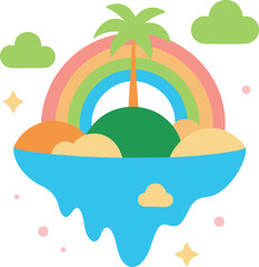 Fototapeta premium Surreal prism jungle pattern with iridescent leaves