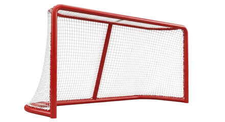 Isolated Red hockey net with netting for sport matches and tournament plays action