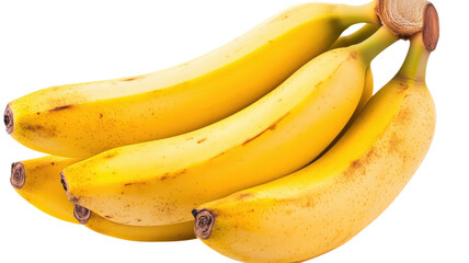 Fresh bunch of ripe bananas displayed on a clean white background for a vibrant fruit presentation.