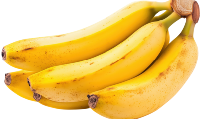 Fresh bunch of ripe bananas displayed on a clean white background for a vibrant fruit presentation.