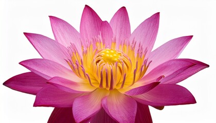 Obraz premium Pink Lotus Flower Bloom Isolated on White Background
