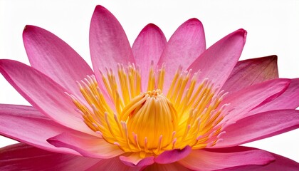 Fototapeta premium Beautiful Pink Lotus Flower Blossom on White Background