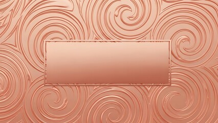 Stunning rose gold background with elegant swirls and a blank frame, perfect for upscale branding or a modern luxury design project or an invitation template
