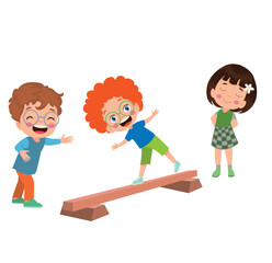 vector illustration of students in different postures