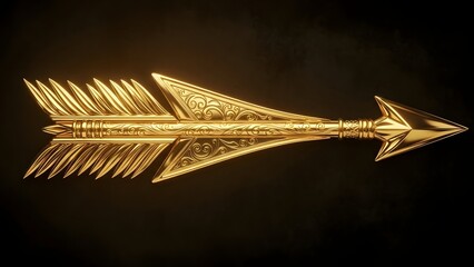 Ornate golden arrow a symbol of precision direction and ancient craftsmanship