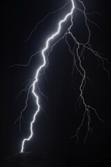 Powerful Thunderstorm Bolt Over Mountain Range