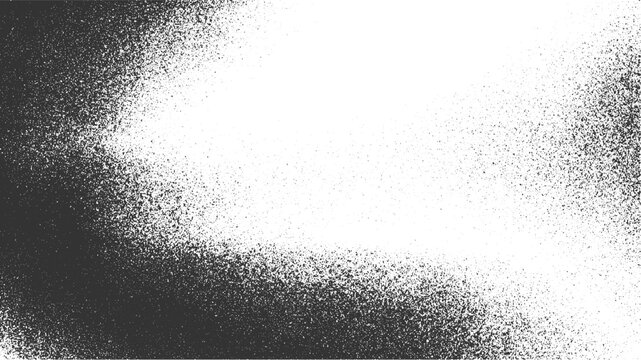 Black and white spray paint texture with gradient density on white background vector