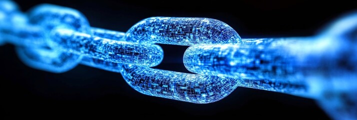 A Futuristic Digital Landscape Showcasing Interconnected Blockchain Networks and AI Technologies