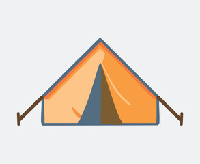 Simple Hand Drawn Vector Camping Tent Icon Illustration