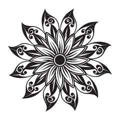 Fototapeta premium Floral swirl ornament vector icon