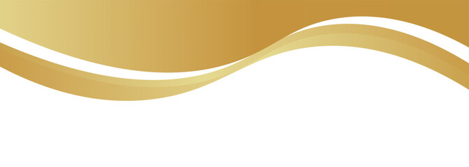Elegant Gold Wave Banner Design With White Curves for Branding and Marketing