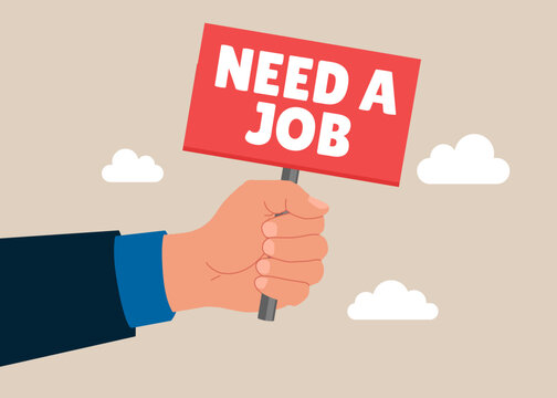 Looking for new job, employment, career or job search, seek for vacancy or work position. Flat vector illustration