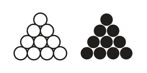 Ball pile icons Concepts. black solid and line stroke designs for web and app use
