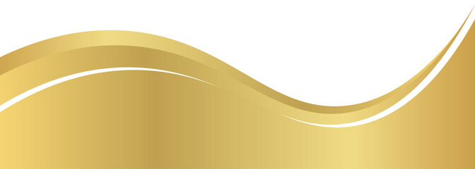Elegant Golden Wave Abstract Background With Curved Ribbons And Smooth Gradient Shine For Design Elements