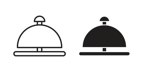 Bell concierge icons Concepts. black solid and line stroke designs for web and app use
