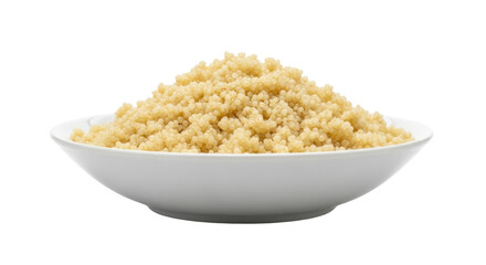 Isolated bowl of couscous, side view, healthy eating concept, nutritious dish, meal idea
