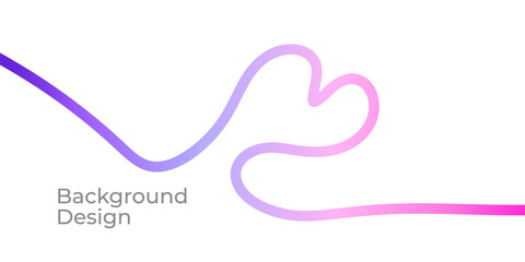 Continuous Line Heart Drawing with Gradient Shapes. Modern Valentine’s Day Wallpaper
