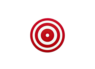 Isolated Red and White Target Board with Circular Rings and Green Outline on a Black Background a Classic Aiming Symbol for Accuracy and Precision Practice