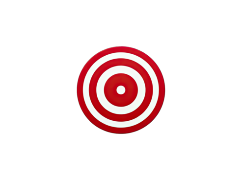 Isolated Red and White Target Board with Circular Rings and Green Outline on a Black Background a Classic Aiming Symbol for Accuracy and Precision Practice