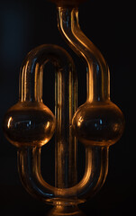 Macro image of Kipp's Apparatus lit by a Bunsen Burner flame