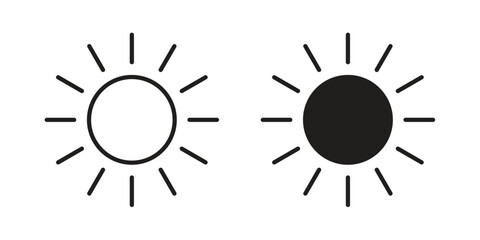Brightness icons Concepts. black solid and line stroke designs for web and app use