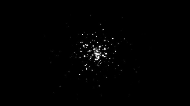Twinkling stars animation, flat vector doodles, magical white glowing sparkle stars with doodle dust trails, glitter flashes, and smooth shimmering motion across a black 4k background