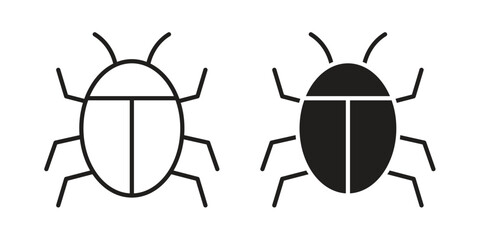 Bugs icons Concepts. black solid and line stroke designs for web and app use