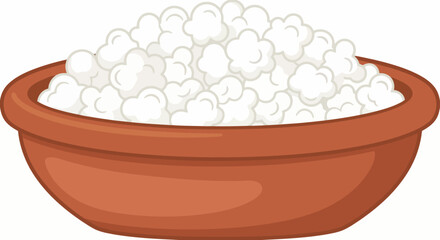 Acaça Popcorn Orixa Offering Food Umbanda Candomble Terracotta Bowl Vector