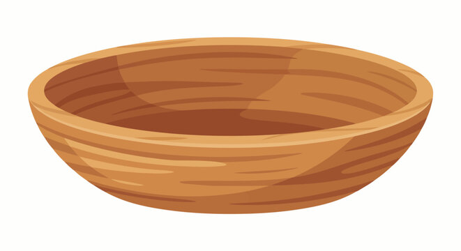 Rustic Wooden Serving Bowl Vector Gamela Kitchenware Wood Grain Background