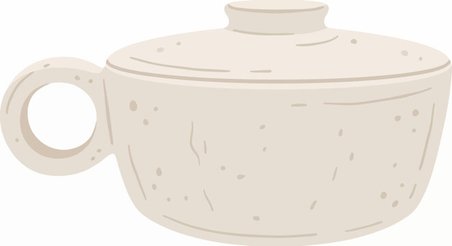 Quartinha White Clay Jar Vector Umbanda Oxala Ritual Vessel Background