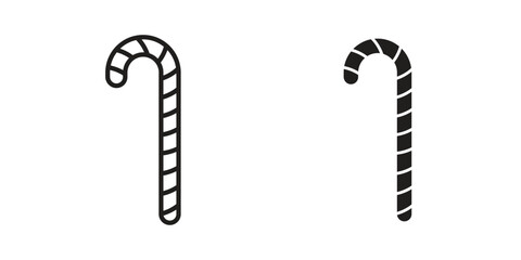 Candy Cane icons Concepts. black solid and line stroke designs for web and app use