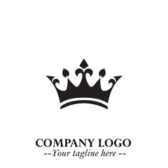 Elegant Black Crown Logo Symbol on a Clean White Background for Premium Branding Design